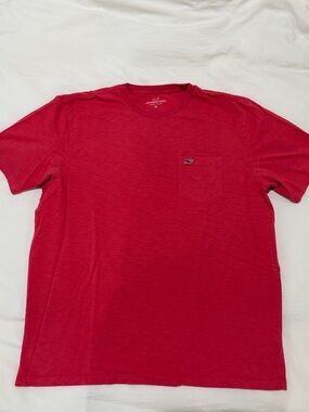 Vineyard Vines Red Short-Sleeve Pocket Tee